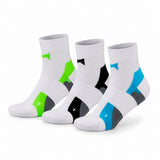 Calcetines de Ciclismo Caña Corta "Quick Dry" • Ajuste y Protección • Pack 3 Pares • Multi Blanco