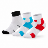 Calcetines de Ciclismo Caña Corta "Quick Dry" • Ajuste y Protección • Pack 3 Pares • Multi Blanco