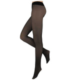 Collants térmicos Sarlini para mulher, forrados a polar e com efeito semi-transparente. Confortáveis, elegantes e ideais para usar com saias ou vestidos no inverno.