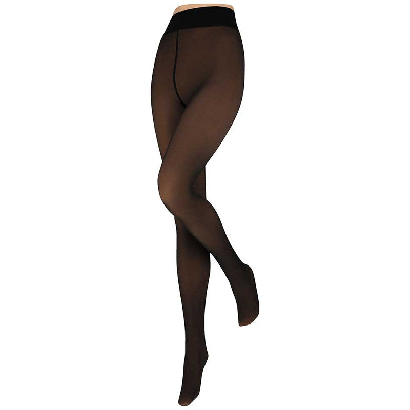 Collants térmicos Sarlini para mulher, forrados a polar e com efeito semi-transparente. Confortáveis, elegantes e ideais para usar com saias ou vestidos no inverno.