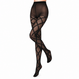 Pantis “Rombo” • Estampado de Rombos • 40 DEN • Negro