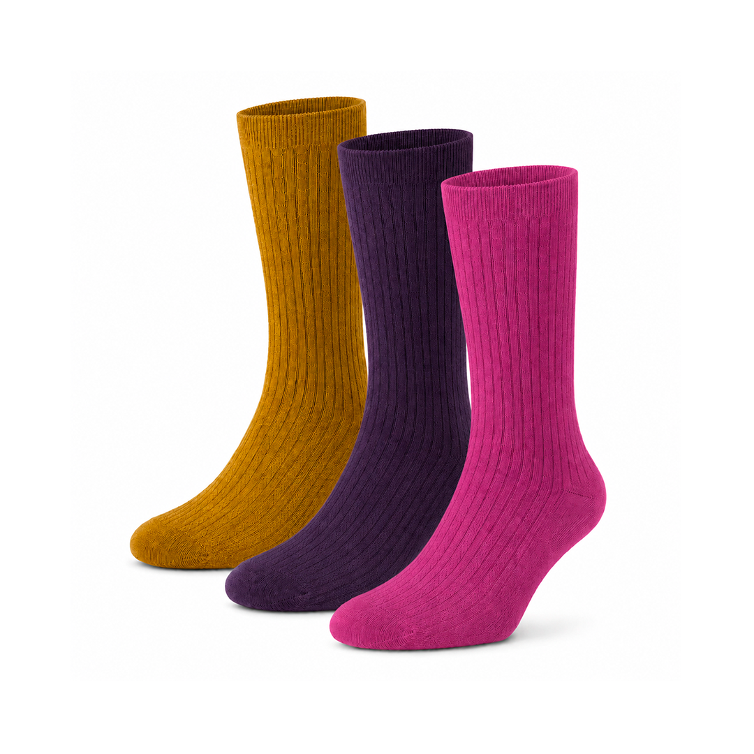 Pack de 3 Pares de Calcetines de Canalé de Bambu para Mujer