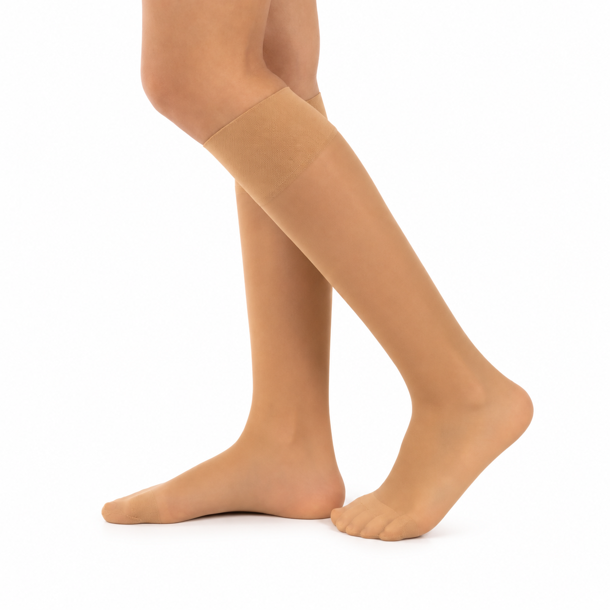 Calcetines Ejecutivos "Pure Elegance" • Brillo Satinado • Pack 5 Pares • Beige Claro