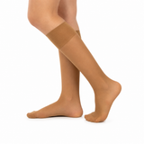 Calcetines Ejecutivos "Pure Elegance" • Brillo Satinado • Pack 5 Pares • Beige Medio