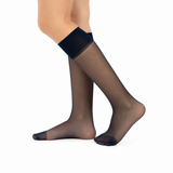 Calcetines Ejecutivos "Pure Elegance" • Brillo Satinado • Pack 5 Pares • Azul Marino