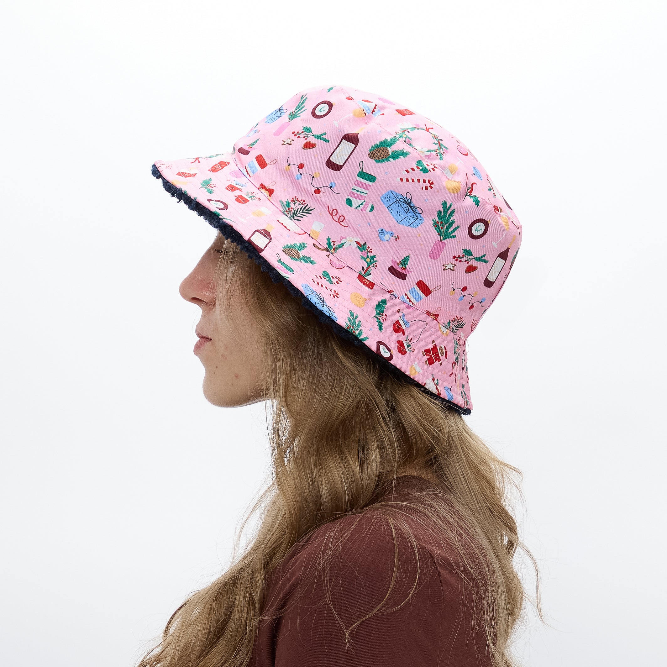 Sombrero Bucket de Navidad reversible