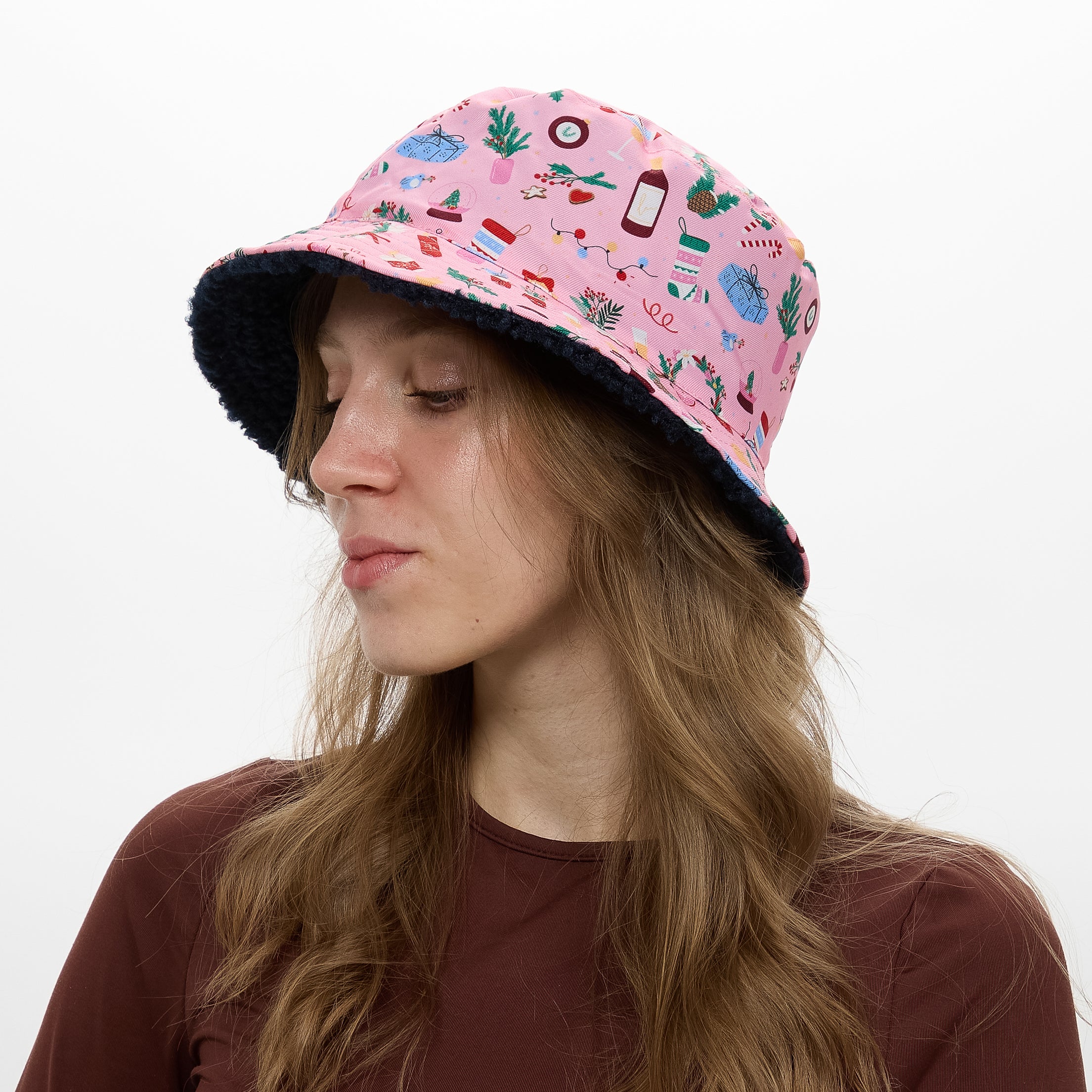 Sombrero Bucket de Navidad reversible