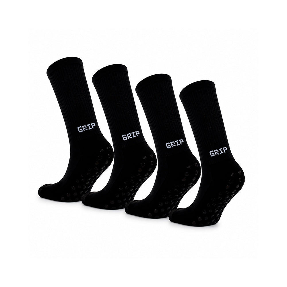 Meias Grip Pro • Antiderrapantes • Pack 2 Pares • Preto