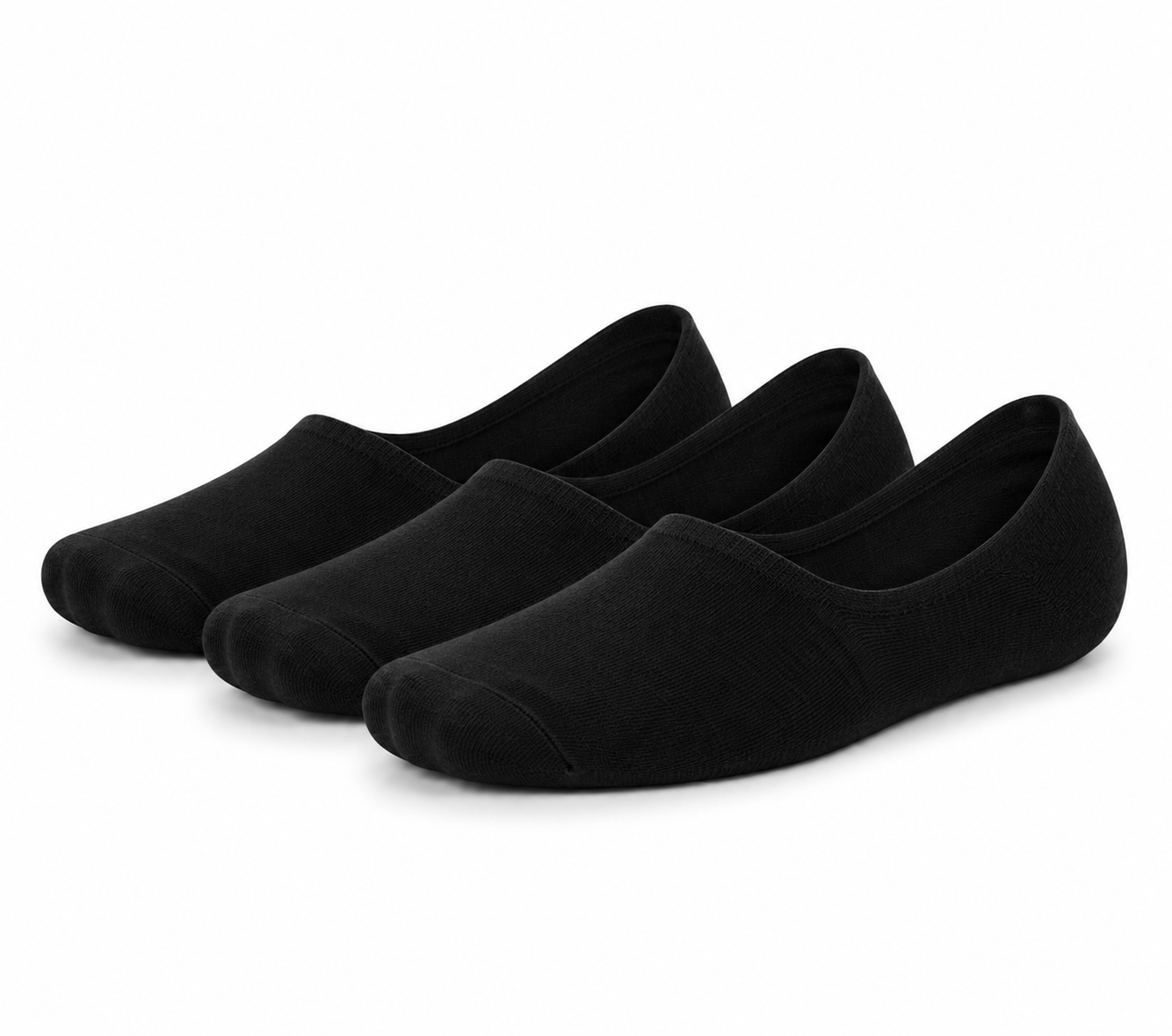 Calcetines Invisibles de Bambú "Silk Touch" • Ultra Suaves • Pack 3 Pares • Negro