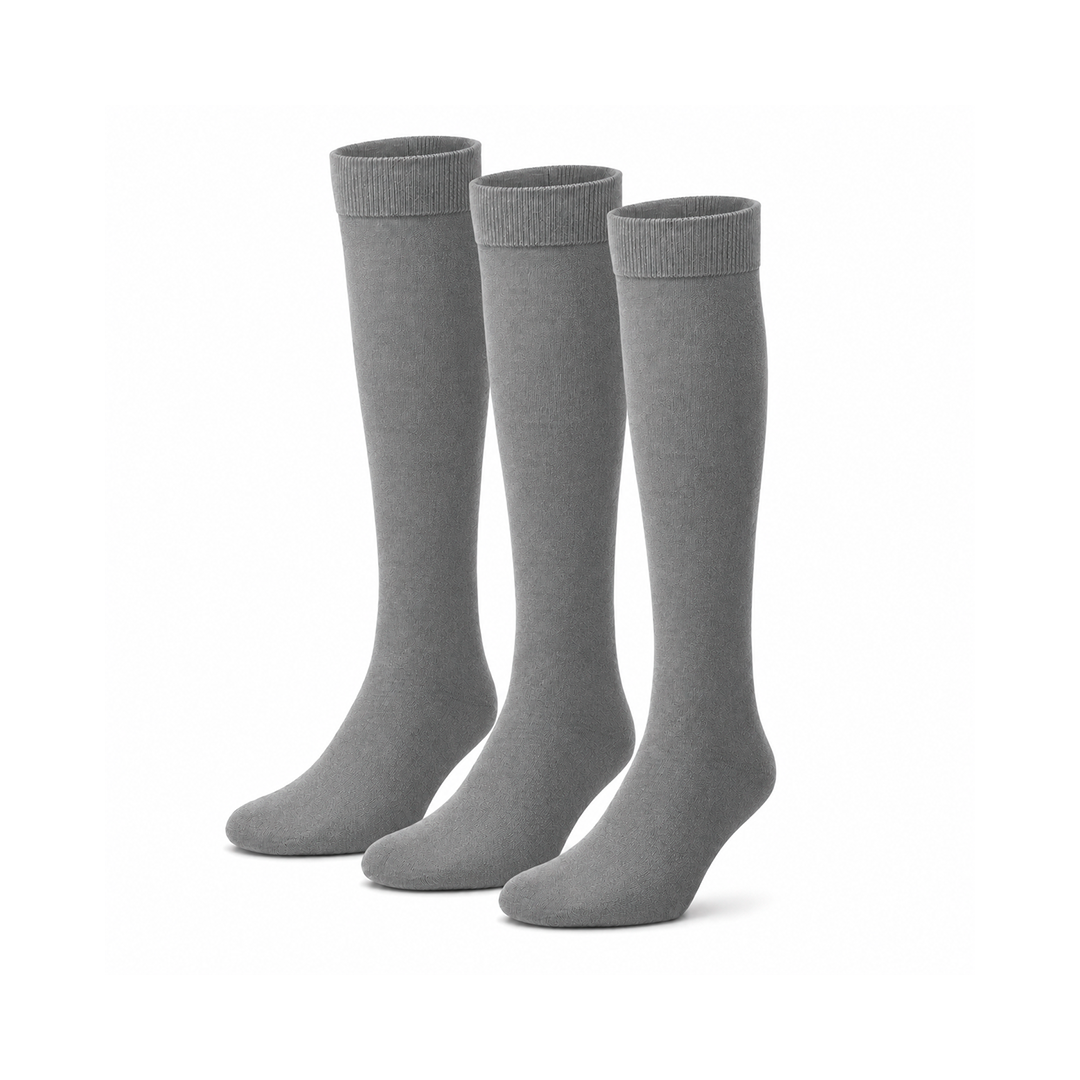 Calcetines Altos “Merino Daily” • Confort Térmico Lana Merino • Pack 3 Pares • Gris
