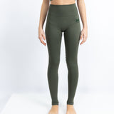 Leggings de desporto, na cor verde, para mulher, com um ajuste perfeito e qualidade, sem transparência. Perfeito para treinos de alta intensidade, como ginásio, crossfit, corrida...
