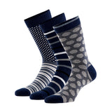 Calcetines “Bambú Trendy” • Tacto de Seda de Bambú • Pack 3 Pares • Marino