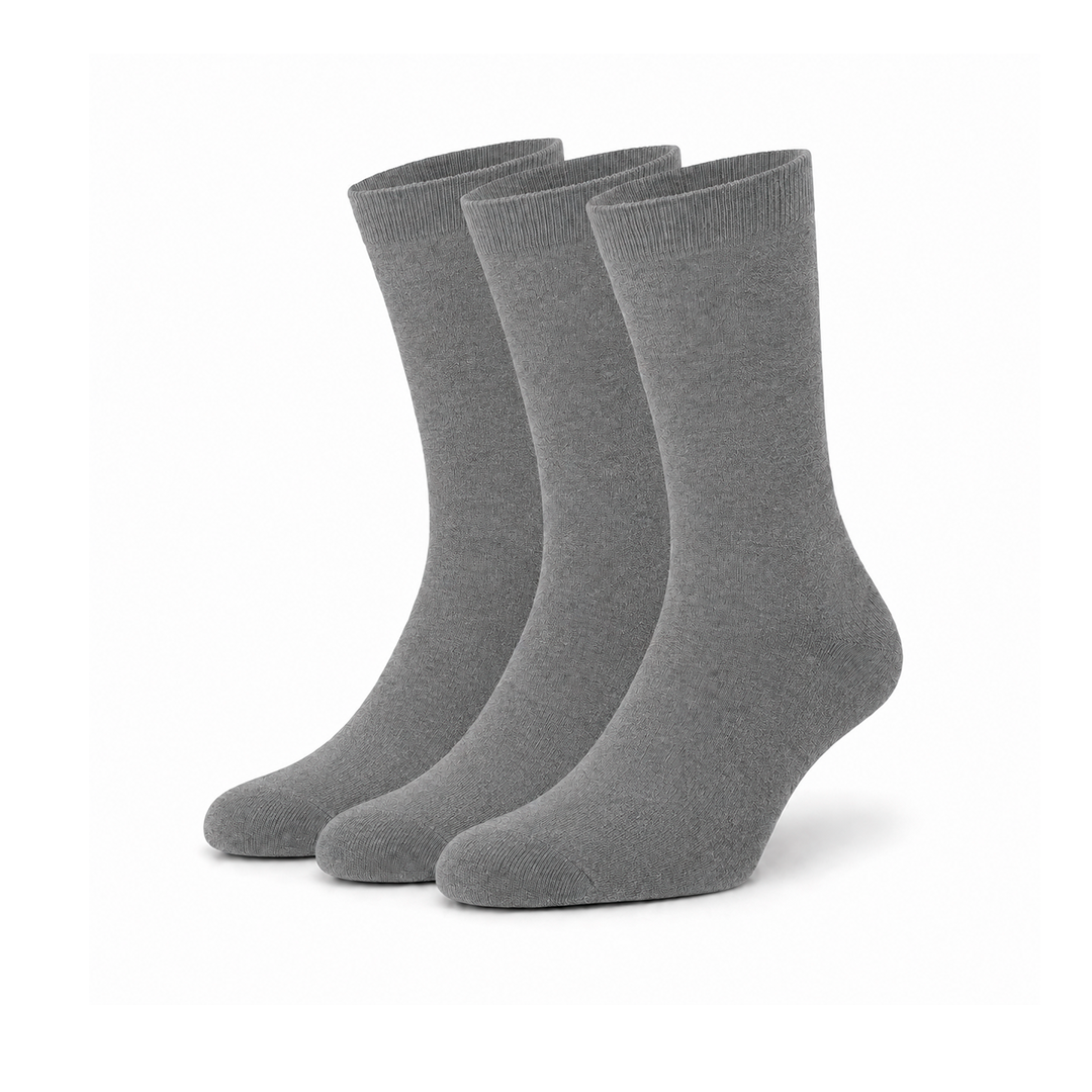Meias em Bambu "Silk Touch" • Suavidade Extrema • Pack 3 Pares • Cinza