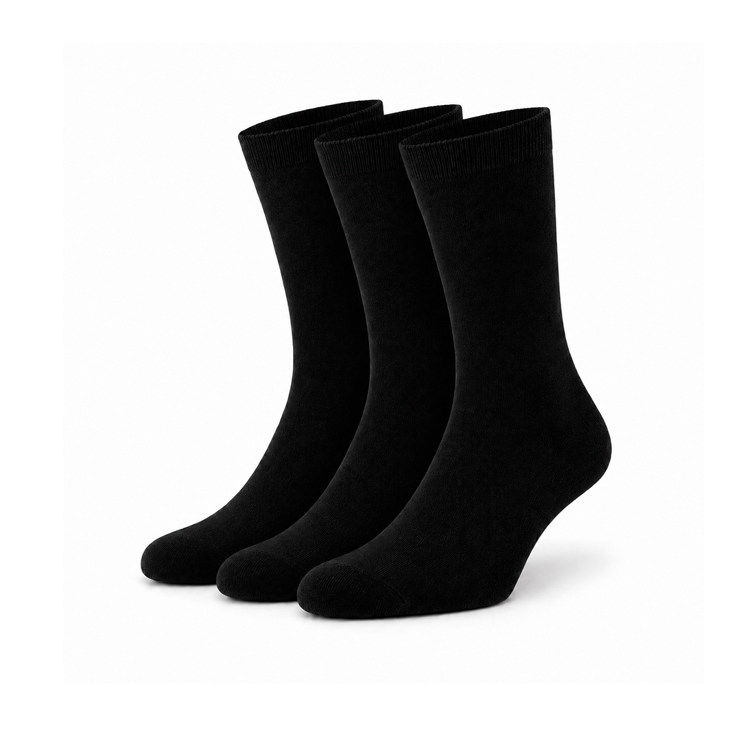 Calcetines de Bambú "Silk Touch" • Suavidad Extrema Negro - Pack 3 Pares