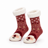 Calcetines de Navidad Mujer “Santa Hugs” • Cálidos y Antideslizantes • Papá Noel
