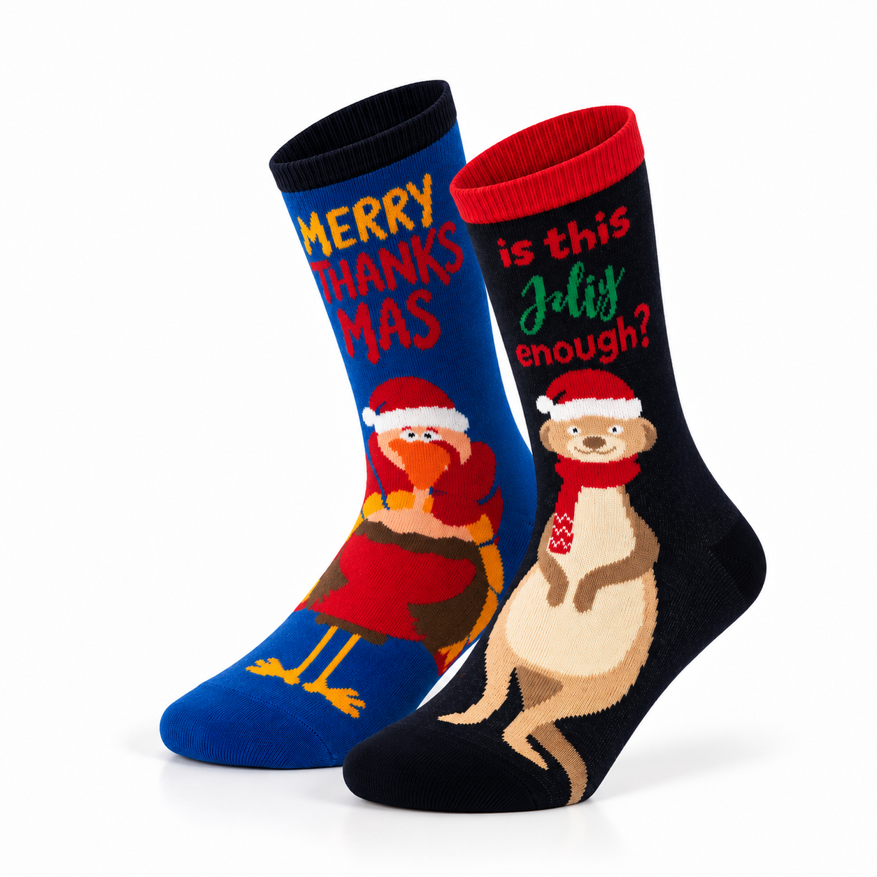 Calcetines de Navidad “Happy Socksgiving” • Divertidos • Pack 2 Pares • Infantil