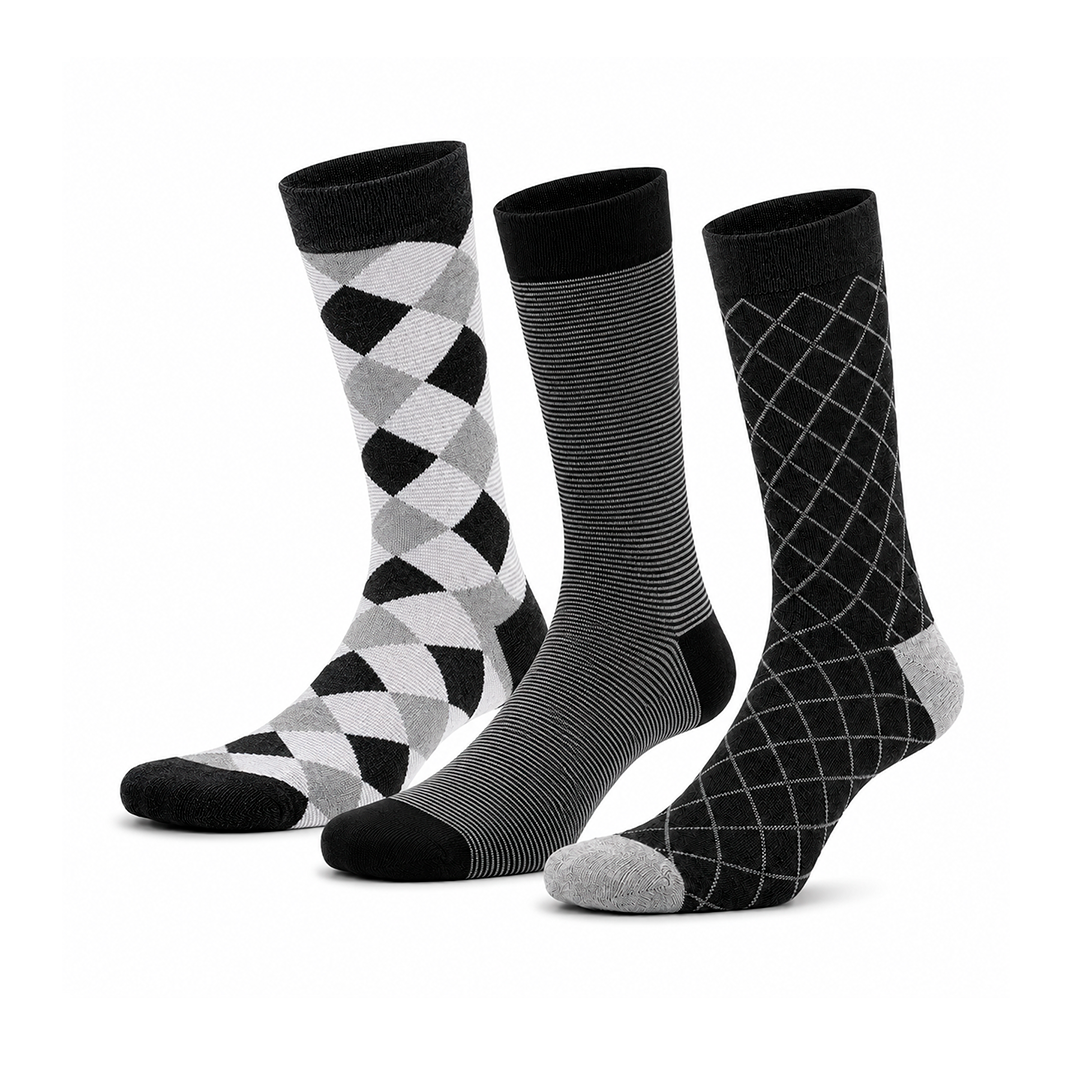 Calcetines “Bambú Trendy” • Tacto de Seda de Bambú • Pack 3 Pares • Gris