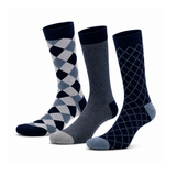 Calcetines “Bambú Trendy” • Tacto de Seda de Bambú • Pack 3 Pares • Azul