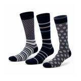 Calcetines “Bambú Trendy” • Tacto de Seda de Bambú • Pack 3 Pares • Marino