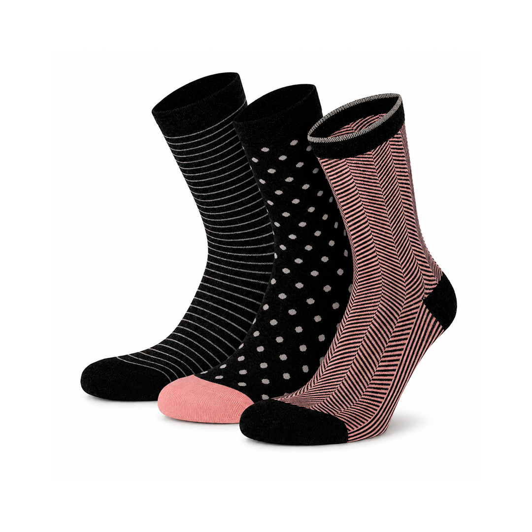 Calcetines “Bambú Trendy” • Tacto de Seda de Bambú • Pack 3 Pares • Rosa