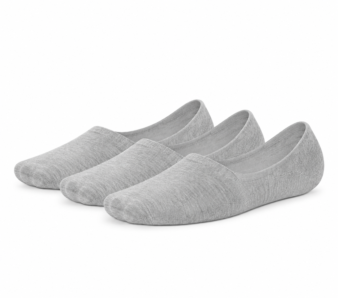 Calcetines Invisibles de Bambú "Silk Touch" • Ultra Suaves • Pack 3 Pares • Gris