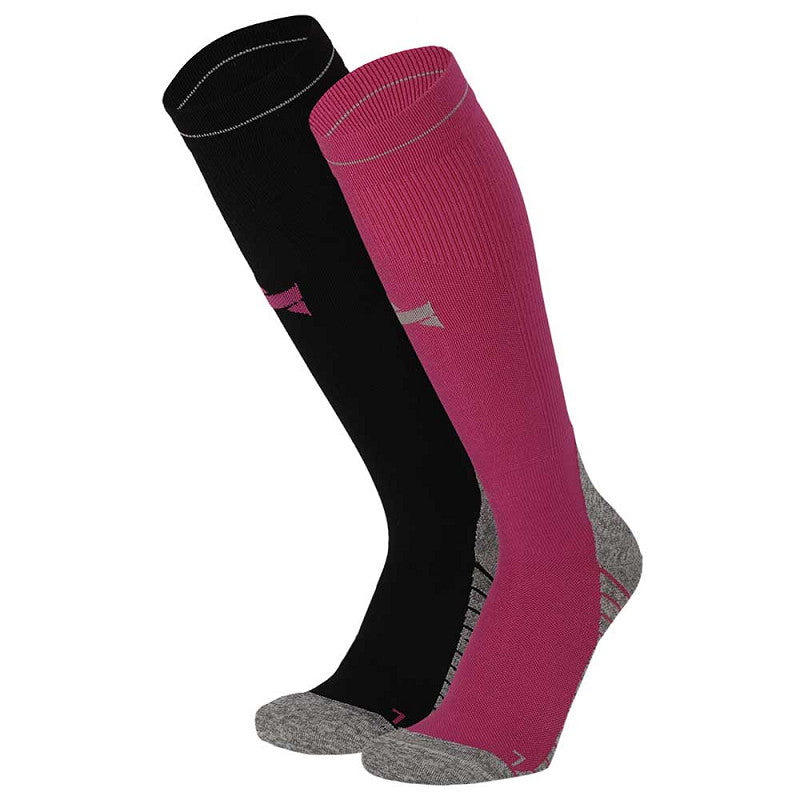 Calcetines Compresión “Run Pro” • Estabilidad y Recuperación • Pack 2 Pares • Multi Negro