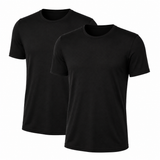 Camisetas Hombre "Bamboo Touch" • Confort Natural • Pack 2 • Negro