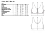 Top almofadado, com suporte, na cor bege, feito de fibra de bambu. Top confortável e macio para mulher.