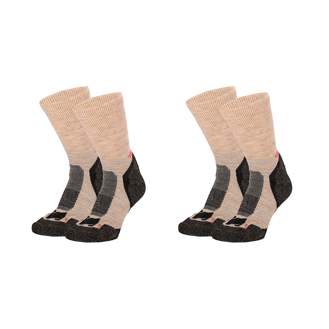 Calcetines Técnicos de Lana "Merino Trekking" • Termorregulación y Confort • Pack 2 Pares • Beige