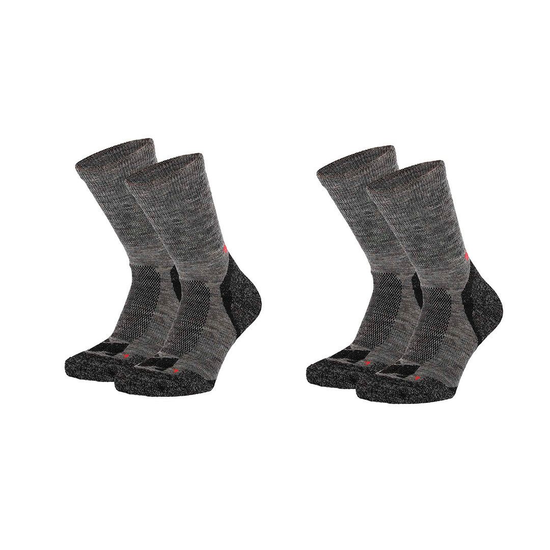 Calcetines Técnicos de Lana "Merino Trekking" • Termorregulación y Confort • Pack 2 Pares • Gris